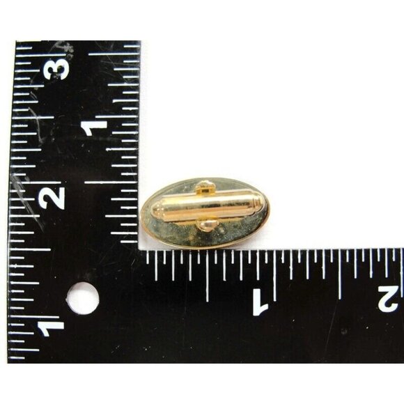 Oval Vtg Cufflinks Gold Tone Red Stone Tux Wedding Formal IOB Shirt Accessory - Picture 4 of 5